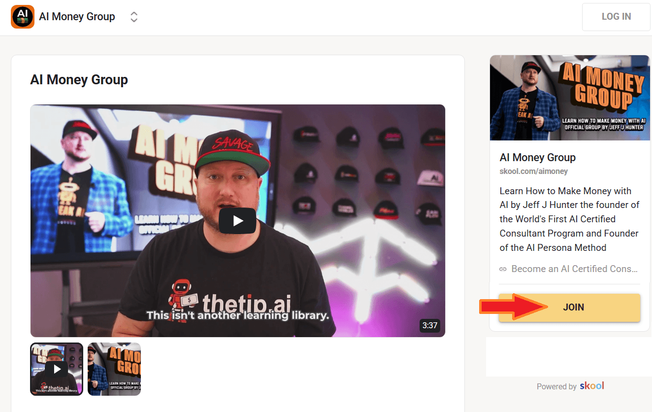 How to Join AI Money Group on Skool - Click the Join Button to Complete Your Membership